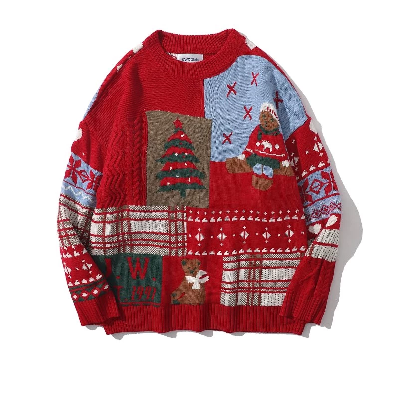 Japanese Retro Christmas Bear Crew Neck Sweater 4 Japanese Retro Christmas Bear Crew Neck Sweater - Image 2