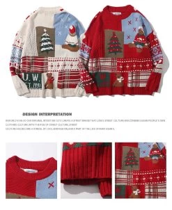 Japanese Retro Christmas Bear Crew Neck Sweater 12 Japanese Retro Christmas Bear Crew Neck Sweater -Kawaii Fashion Shop Japanese Retro Christmas Bear Crew Neck Sweater 4
