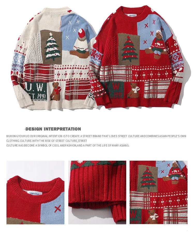 Japanese Retro Christmas Bear Crew Neck Sweater 6 Japanese Retro Christmas Bear Crew Neck Sweater - Image 4