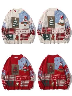 Japanese Retro Christmas Bear Crew Neck Sweater 13 Japanese Retro Christmas Bear Crew Neck Sweater -Kawaii Fashion Shop Japanese Retro Christmas Bear Crew Neck Sweater 5
