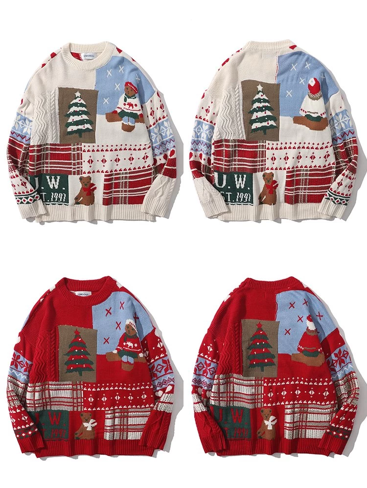 Japanese Retro Christmas Bear Crew Neck Sweater 7 Japanese Retro Christmas Bear Crew Neck Sweater - Image 5