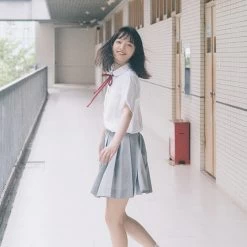 School Uniforms Sailor Shirt + Pleated Skirt Sets -Kawaii Fashion Shop Japanese School Uniforms JK Sailor White Shirt High Waist Pleated Skirt Sets Student College Suits 2 4