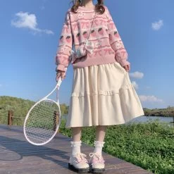 Japanese Soft Girl Sweet A-line Skirt -Kawaii Fashion Shop Japanese Soft Girl Sweet A line skirt 10