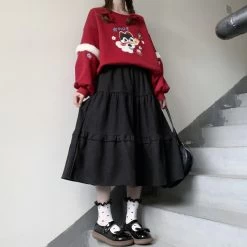 Japanese Soft Girl Sweet A-line Skirt -Kawaii Fashion Shop Japanese Soft Girl Sweet A line skirt 4