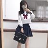 Japanese Black Sweet Transparent Sailor Uniform 1 Japanese Black Sweet Transparent Sailor Uniform -Kawaii Fashion Shop Japanese Style S 2xl Student Girls School Uniforms Girls Navy Costume Women Sexy Navy JK Suit