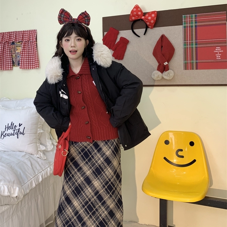 Japanese Sweet Style Black Loose Hooded Coat 10 Japanese Sweet Style Black Loose Hooded Coat - Image 8