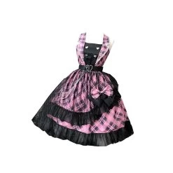 Kawaii Pink Hooded Jacket -Kawaii Fashion Shop Japanese Women Gothic Lolita Jsk Dress Vintage Victorian Sweet Bow Princess Slip Dress Girl Chic Plaid 5