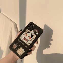 Kawaii Bubble Tea Milk Cow IPhone Case 11 Kawaii Bubble Tea Milk Cow IPhone Case -Kawaii Fashion Shop Japanese kawaii sweet Bubble tea cow Phone Case For iPhone 12 11 Pro Max X XR 3