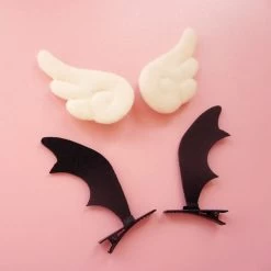 Cute Lolita Little Devil Wings Hairpin -Kawaii Fashion Shop Japanese lolita cute hair accessories girl handmade DIY angel little devil wings headband hairpin 4