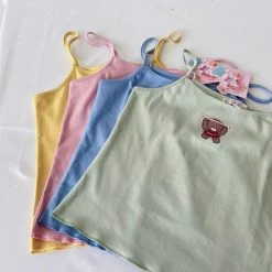 Japanese Soft Girl Style Solid Color Tank Tops -Kawaii Fashion Shop Japanese soft girl style solid color Tank Tops 13