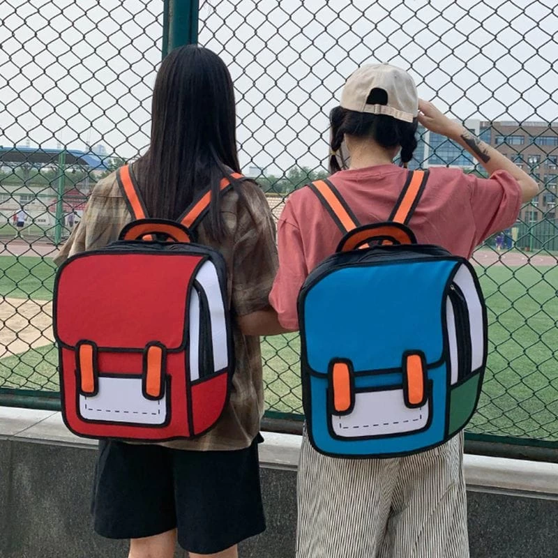 Kawaii 2d Cartoon Canvas Backpack 3 Kawaii 2d Cartoon Canvas Backpack