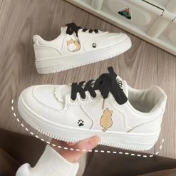 Kawaii All-match Cartoon Kitten Print Low-top Sneakers -Kawaii Fashion Shop Kawaii All match Cartoon Kitten Print Low top Sneakers 7