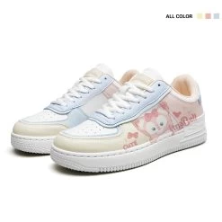 Kawaii All-match Pink Cartoon Pattern Printed Sneakers -Kawaii Fashion Shop Kawaii All match Pink Cartoon Pattern Printed Sneakers 11