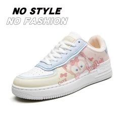 Kawaii All-match Pink Cartoon Pattern Printed Sneakers -Kawaii Fashion Shop Kawaii All match Pink Cartoon Pattern Printed Sneakers 13