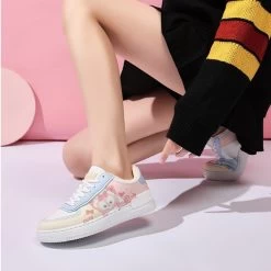 Kawaii All-match Pink Cartoon Pattern Printed Sneakers -Kawaii Fashion Shop Kawaii All match Pink Cartoon Pattern Printed Sneakers 9