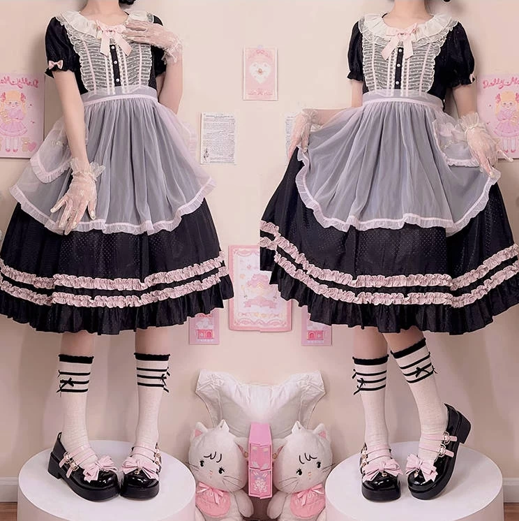 Kawaii Black Round Toe Bow Mary Jane Lolita Shoes 6 Kawaii Black Round Toe Bow Mary Jane Lolita Shoes - Image 4