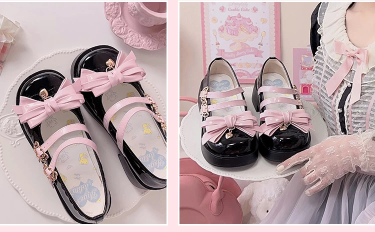 Kawaii Black Round Toe Bow Mary Jane Lolita Shoes 9 Kawaii Black Round Toe Bow Mary Jane Lolita Shoes - Image 7