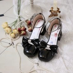 Kawaii Bow High Heel Lolita Shoes 12 Kawaii Bow High Heel Lolita Shoes -Kawaii Fashion Shop Kawaii Bow High Heel Lolita Shoes 4