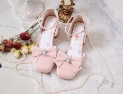 Kawaii Bow High Heel Lolita Shoes 14 Kawaii Bow High Heel Lolita Shoes -Kawaii Fashion Shop Kawaii Bow High Heel Lolita Shoes 5