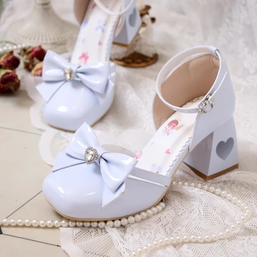 Kawaii Bow High Heel Lolita Shoes 9 Kawaii Bow High Heel Lolita Shoes - Image 7