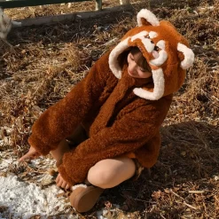 Kawaii Brown Red Panda Plush Hooded Coat -Kawaii Fashion Shop Kawaii Brown Red Panda Plush Hooded Coat 9
