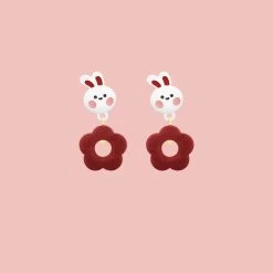 Kawaii Bunny Flower Earrings