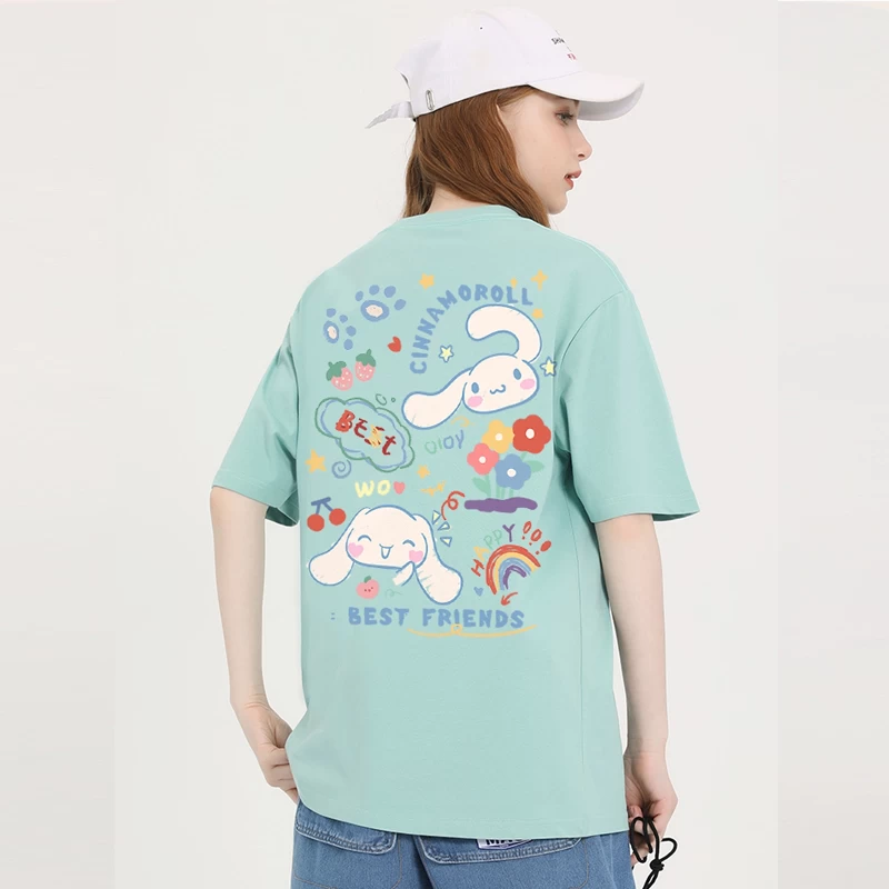 Kawaii Candy Color Sanrio Character Printed T-shirt 5 Kawaii Candy Color Sanrio Character Printed T-shirt - Image 3
