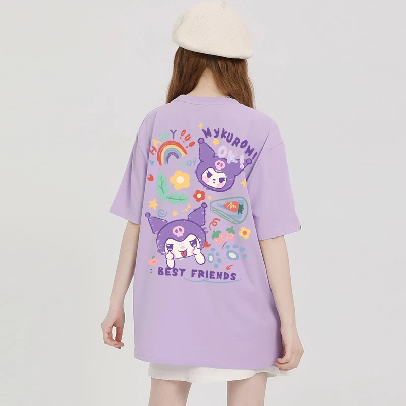 Kawaii Candy Color Sanrio Character Printed T-shirt 4 Kawaii Candy Color Sanrio Character Printed T-shirt - Image 2