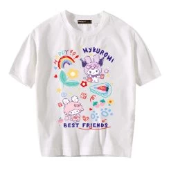 Kawaii Candy Color Sanrio Character Printed T-shirt 13 Kawaii Candy Color Sanrio Character Printed T-shirt -Kawaii Fashion Shop Kawaii Candy Color Sanrio Character Printed T shirt 9