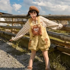 Kawaii Cartoon Animal Plush Overalls -Kawaii Fashion Shop Kawaii Cartoon Animal Plush Overalls 11