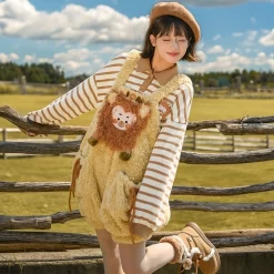 Kawaii Cartoon Animal Plush Overalls -Kawaii Fashion Shop Kawaii Cartoon Animal Plush Overalls 3