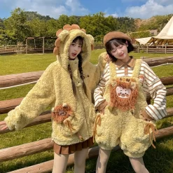 Kawaii Cartoon Animal Plush Overalls -Kawaii Fashion Shop Kawaii Cartoon Animal Plush Overalls 6