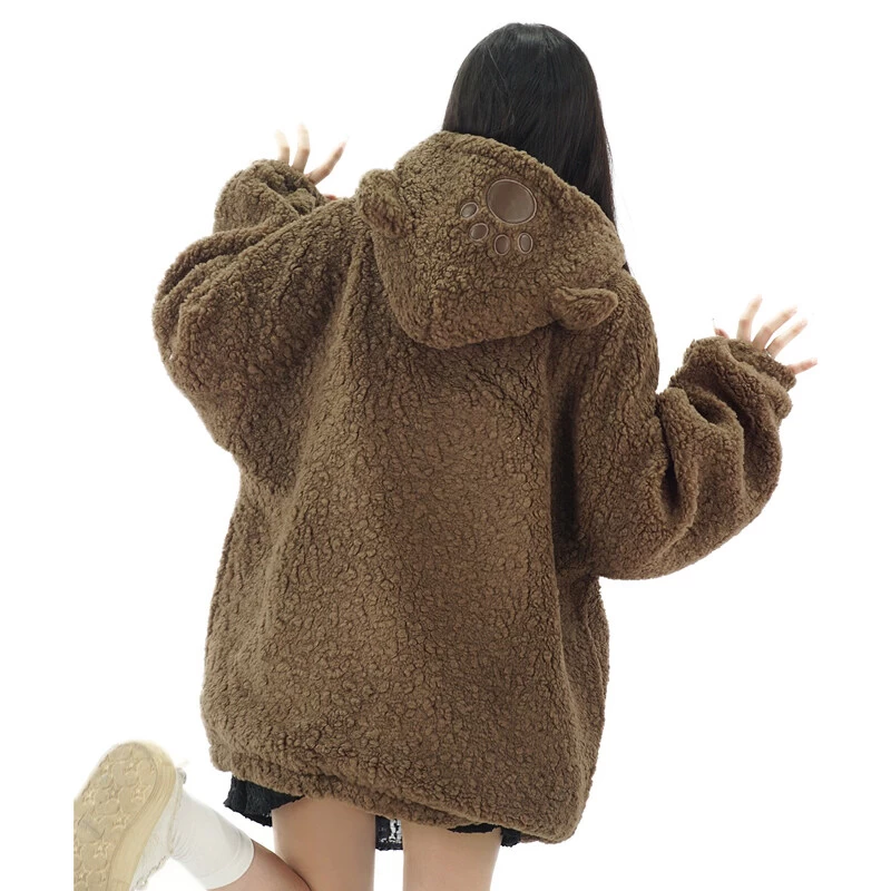 Kawaii Cartoon Bear Ears Hooded Thickened Coat 7 Kawaii Cartoon Bear Ears Hooded Thickened Coat - Image 5