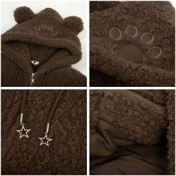 Kawaii Cartoon Bear Ears Hooded Thickened Coat 10 Kawaii Cartoon Bear Ears Hooded Thickened Coat -Kawaii Fashion Shop Kawaii Cartoon Bear Ears Hooded Thickened Coat 8