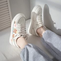 Kawaii Cartoon Cake Bear Print All-match Sneakers -Kawaii Fashion Shop Kawaii Cartoon Cake Bear Print All match Sneakers 10