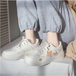 Kawaii Cartoon Cake Bear Print All-match Sneakers -Kawaii Fashion Shop Kawaii Cartoon Cake Bear Print All match Sneakers 5