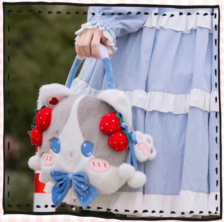 Kawaii Cartoon Cat Lolita Plush Bag 6 Kawaii Cartoon Cat Lolita Plush Bag - Image 4