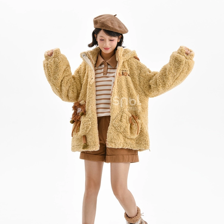 Kawaii Cartoon Lion Plush Hooded Coat 8 Kawaii Cartoon Lion Plush Hooded Coat - Image 6