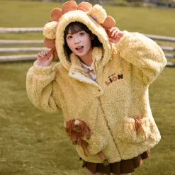 Kawaii Cartoon Lion Plush Hooded Coat 14 Kawaii Cartoon Lion Plush Hooded Coat -Kawaii Fashion Shop Kawaii Cartoon Lion Plush Hooded Coat 8