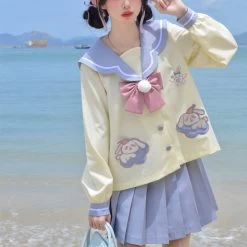 Kawaii Cartoon Rabbit JK Skirt Uniform Set -Kawaii Fashion Shop Kawaii Cartoon Rabbit JK Skirt Uniform Set 1