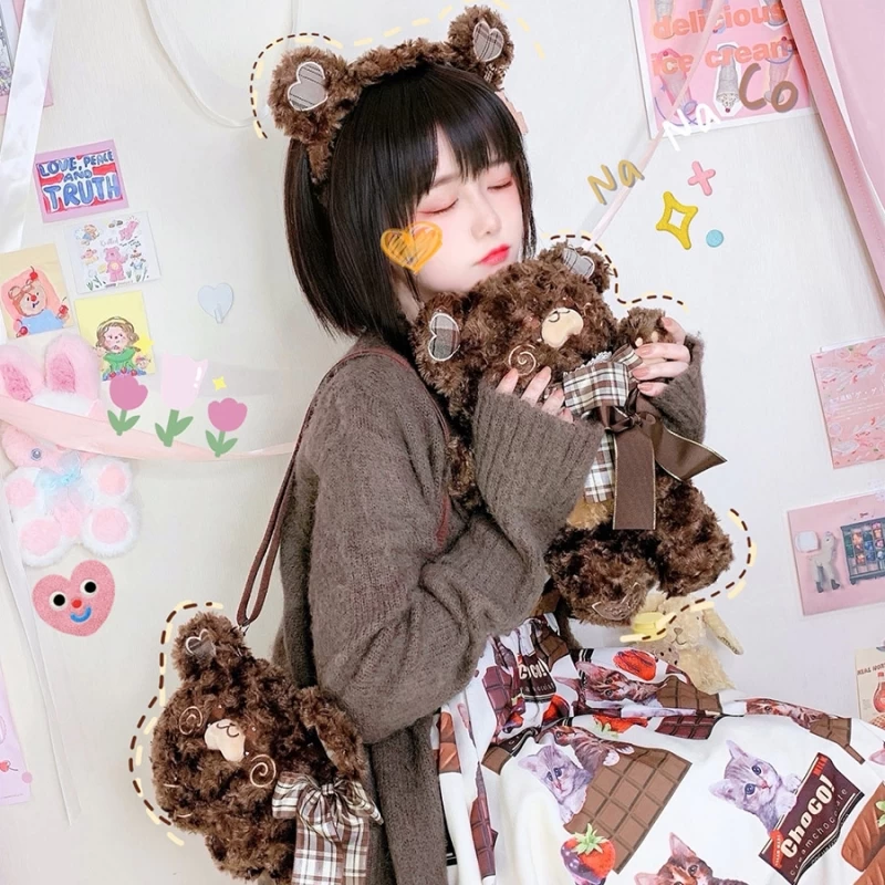 Kawaii Cartoon Rilakkuma Doll Lolita Crossbody Bag 6 Kawaii Cartoon Rilakkuma Doll Lolita Crossbody Bag - Image 4