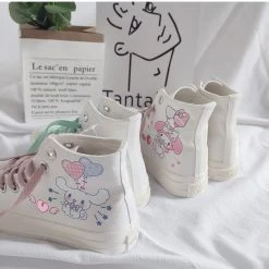 Kawaii Cinnamoroll High-top Canvas Shoes -Kawaii Fashion Shop Kawaii Cinnamoroll High top Canvas Shoes 3