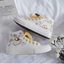 Kawaii Cinnamoroll High-top Canvas Shoes -Kawaii Fashion Shop Kawaii Cinnamoroll High top Canvas Shoes 4