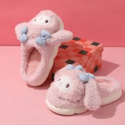 Kawaii Cinnamoroll My Melody Cotton Slippers -Kawaii Fashion Shop Kawaii Cinnamoroll My Melody Cotton Slippers 2