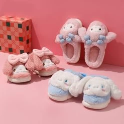 Kawaii Cinnamoroll My Melody Cotton Slippers -Kawaii Fashion Shop Kawaii Cinnamoroll My Melody Cotton Slippers 4