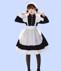 Kawaii Classic Black And White Maid Lolita Dress