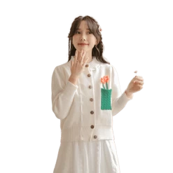 Kawaii College Style Knitted Cardigan Top -Kawaii Fashion Shop Kawaii College Style Knitted Cardigan Top 1