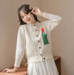 Kawaii College Style Knitted Cardigan Top -Kawaii Fashion Shop Kawaii College Style Knitted Cardigan Top 3