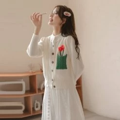Kawaii College Style Knitted Cardigan Top -Kawaii Fashion Shop Kawaii College Style Knitted Cardigan Top 5