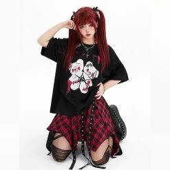 Kawaii Cute Cartoon Bear Loose T-Shirt -Kawaii Fashion Shop Kawaii Cute Cartoon Bear Loose T Shirt 5